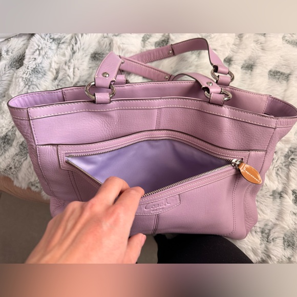 Coach Lavender Leather Tote - Picture 12 of 14
